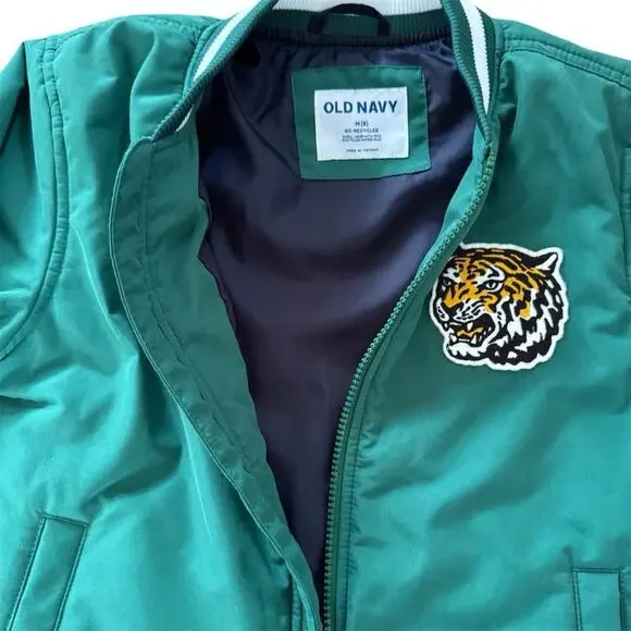 Old Navy Boys Bomber Varsity Jacket Patch Medium Size 8 - Picture 5 of 9